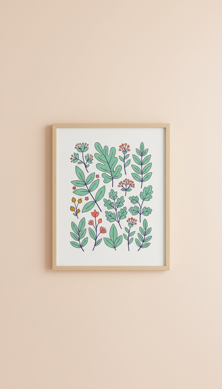 Mint Green Botanical Study